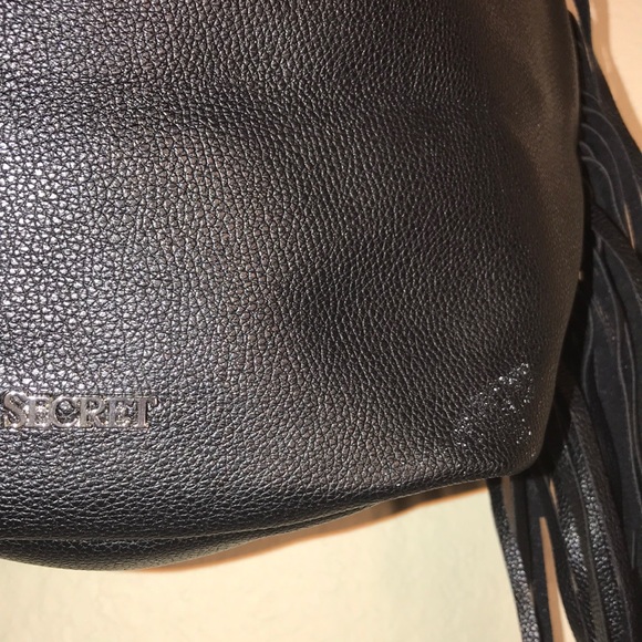 Victoria’s Secret Black Fringe Drawstring Backpack - Picture 5 of 16